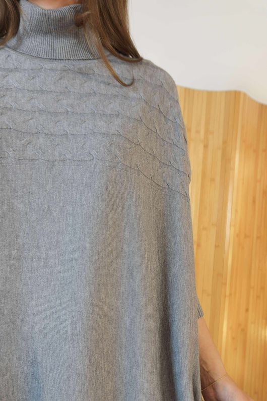 Maggie Cable Blanket Knit Grey Marl